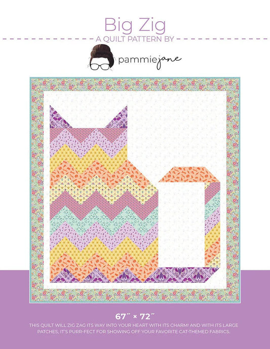 Big Zig Cat Quilt Pattern by Pammie Jane