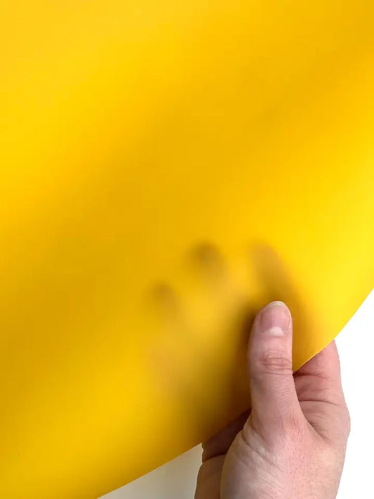 Slightly Transparent Yellow Jelly Vinyl – 18" x 53"